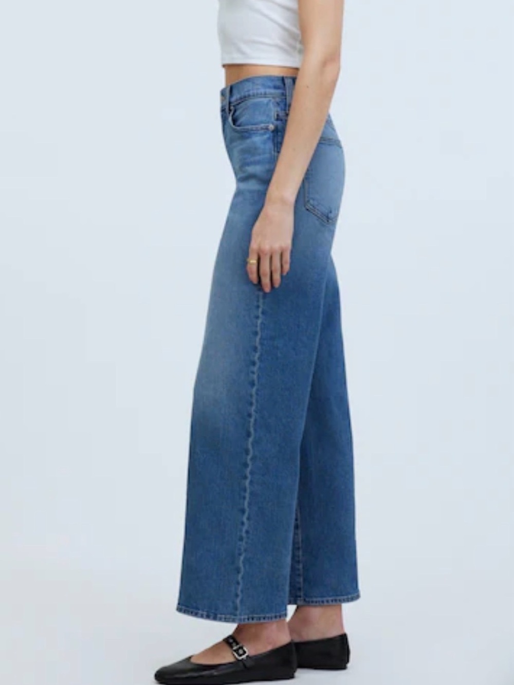 Madewell The Perfect Vintage Mid-Rise Wide-Leg Jean Almanza Wash Blue Size 27 - Picture 7 of 15